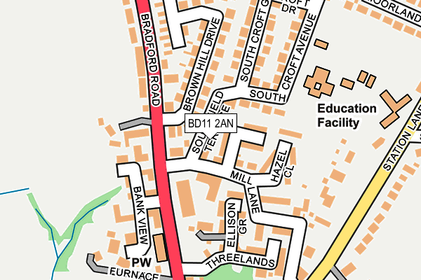 BD11 2AN map - OS OpenMap – Local (Ordnance Survey)
