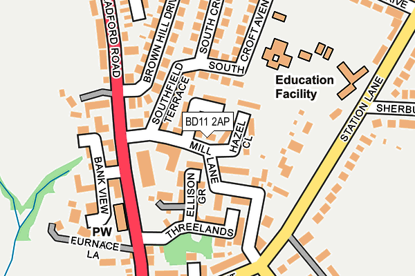 BD11 2AP map - OS OpenMap – Local (Ordnance Survey)