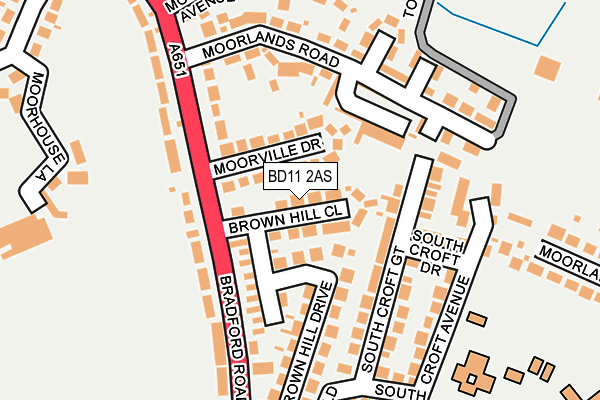 BD11 2AS map - OS OpenMap – Local (Ordnance Survey)