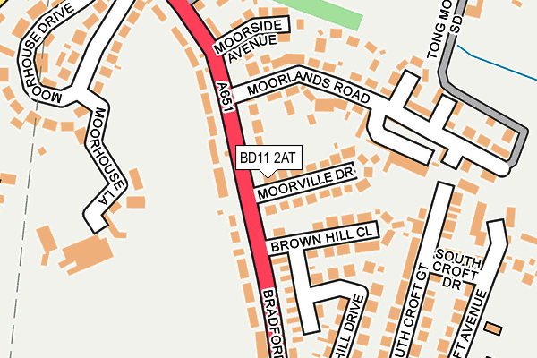 BD11 2AT map - OS OpenMap – Local (Ordnance Survey)