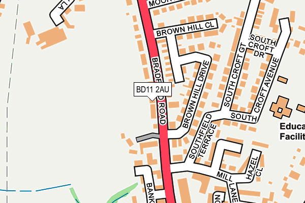 BD11 2AU map - OS OpenMap – Local (Ordnance Survey)