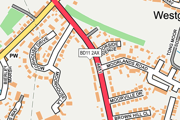 BD11 2AX map - OS OpenMap – Local (Ordnance Survey)