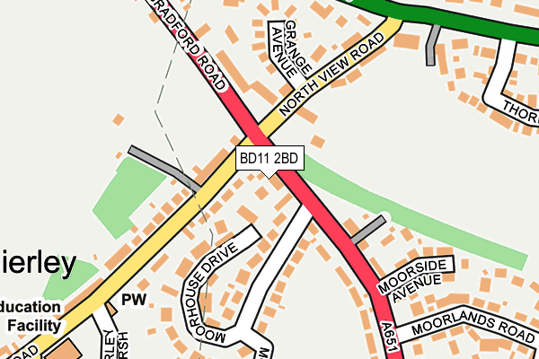 BD11 2BD map - OS OpenMap – Local (Ordnance Survey)