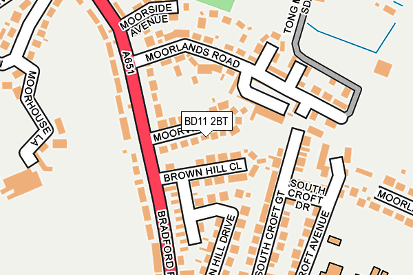 BD11 2BT map - OS OpenMap – Local (Ordnance Survey)
