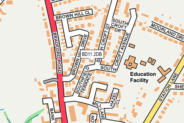 BD11 2DB map - OS OpenMap – Local (Ordnance Survey)