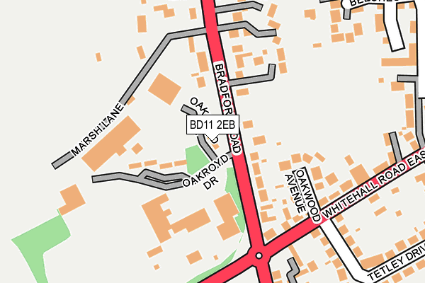 BD11 2EB map - OS OpenMap – Local (Ordnance Survey)