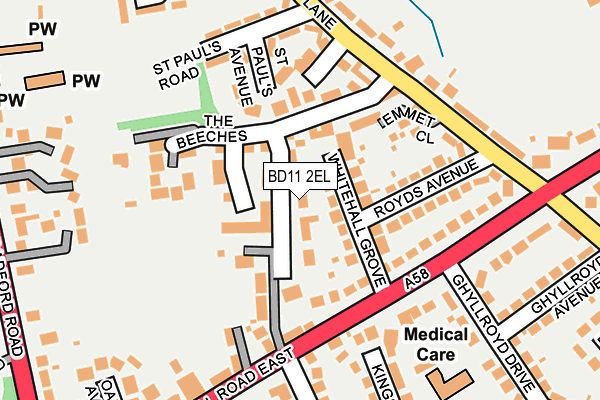 BD11 2EL map - OS OpenMap – Local (Ordnance Survey)