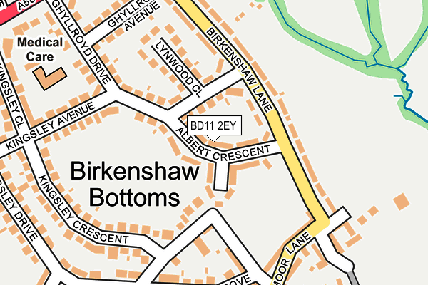 BD11 2EY map - OS OpenMap – Local (Ordnance Survey)