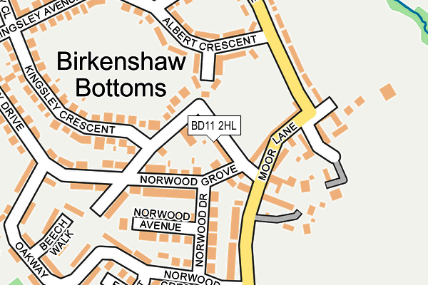 BD11 2HL map - OS OpenMap – Local (Ordnance Survey)