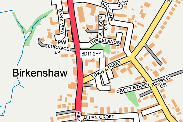 BD11 2HY map - OS OpenMap – Local (Ordnance Survey)