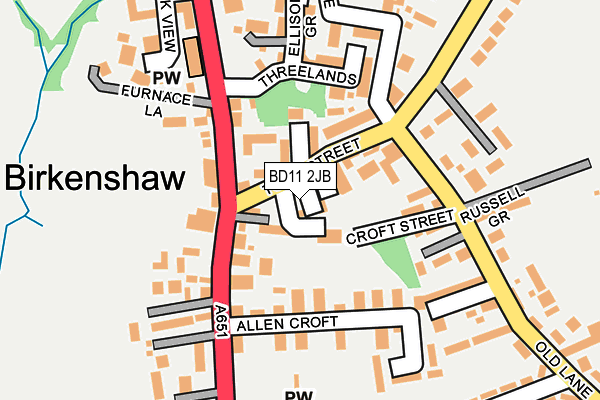 BD11 2JB map - OS OpenMap – Local (Ordnance Survey)