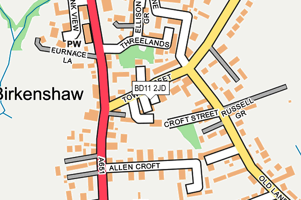 BD11 2JD map - OS OpenMap – Local (Ordnance Survey)