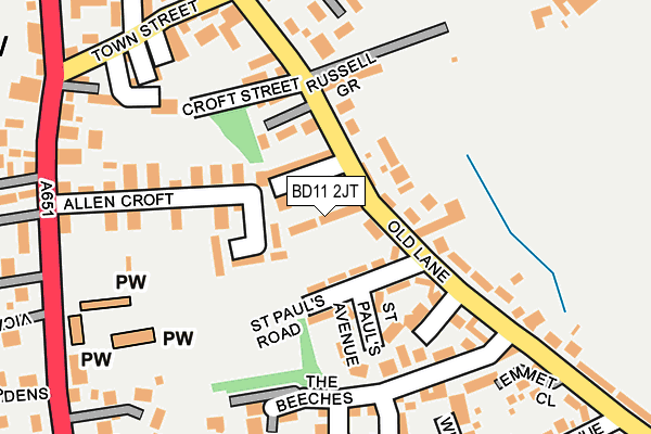 BD11 2JT map - OS OpenMap – Local (Ordnance Survey)