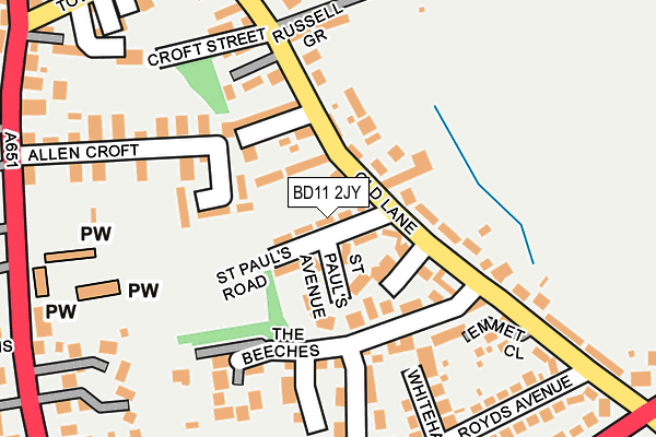 BD11 2JY map - OS OpenMap – Local (Ordnance Survey)