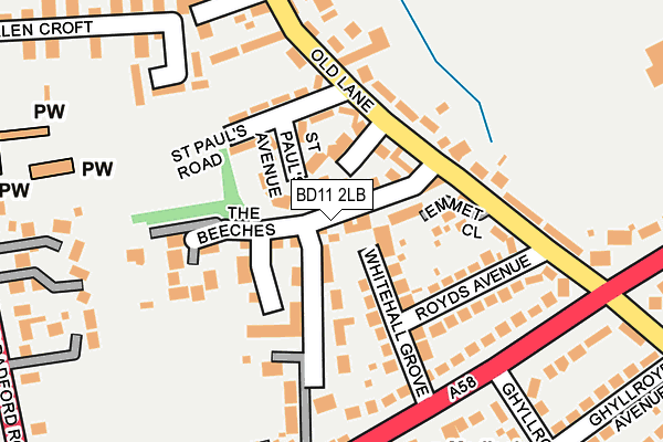 BD11 2LB map - OS OpenMap – Local (Ordnance Survey)