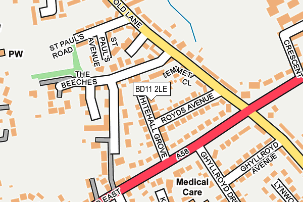 BD11 2LE map - OS OpenMap – Local (Ordnance Survey)