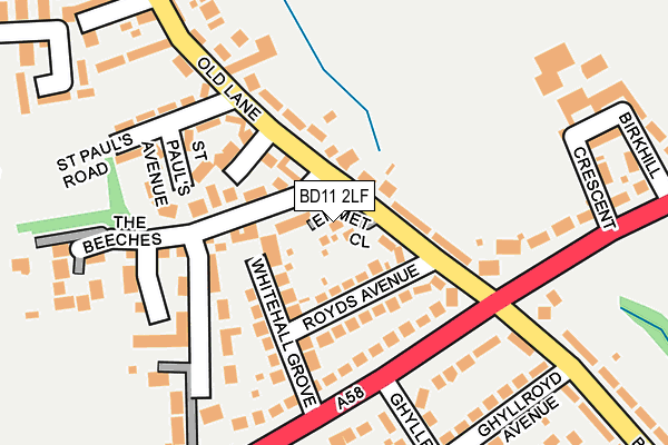 BD11 2LF map - OS OpenMap – Local (Ordnance Survey)