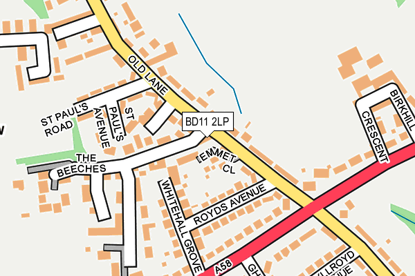 BD11 2LP map - OS OpenMap – Local (Ordnance Survey)