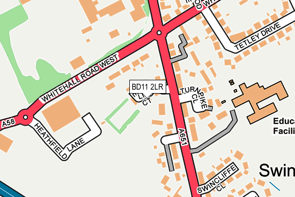 BD11 2LR map - OS OpenMap – Local (Ordnance Survey)
