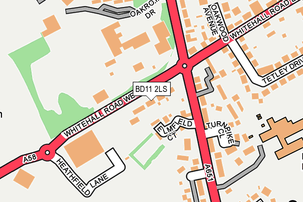 BD11 2LS map - OS OpenMap – Local (Ordnance Survey)