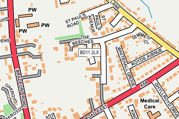 BD11 2LX map - OS OpenMap – Local (Ordnance Survey)