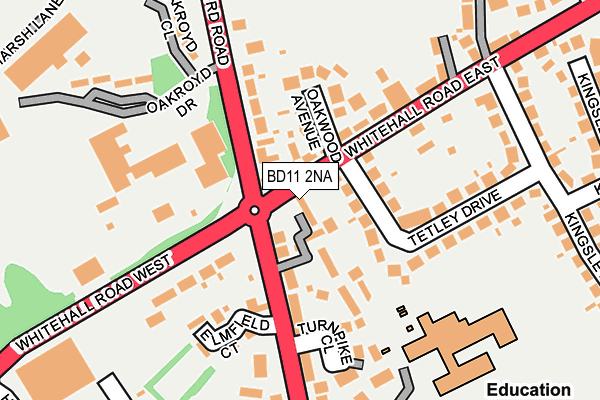 BD11 2NA map - OS OpenMap – Local (Ordnance Survey)