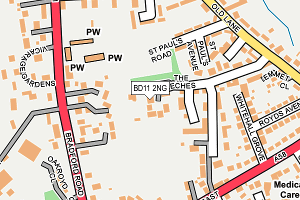 BD11 2NG map - OS OpenMap – Local (Ordnance Survey)