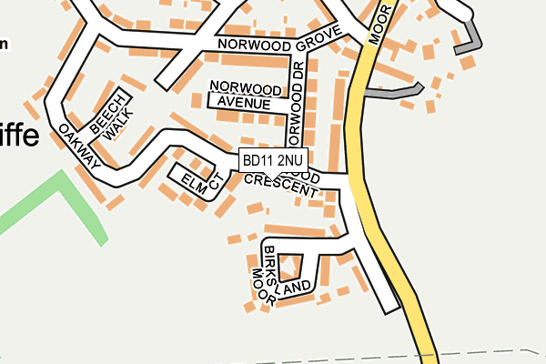 BD11 2NU map - OS OpenMap – Local (Ordnance Survey)