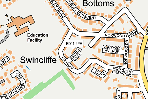 BD11 2PE map - OS OpenMap – Local (Ordnance Survey)