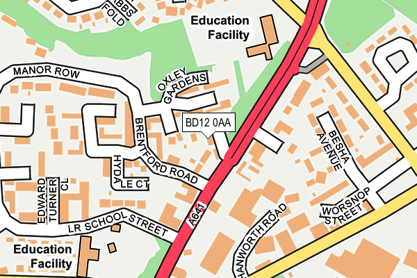 BD12 0AA map - OS OpenMap – Local (Ordnance Survey)