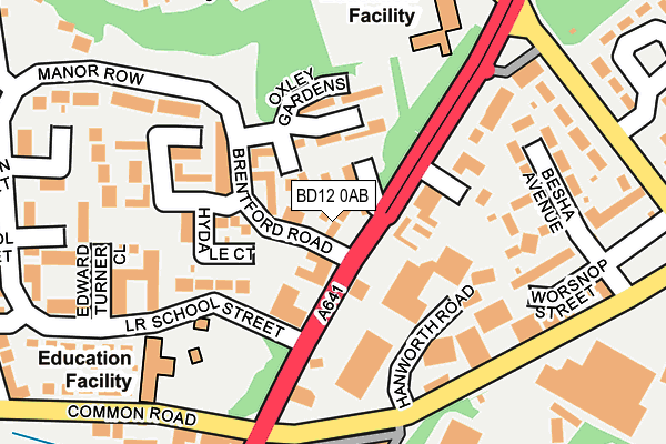 BD12 0AB map - OS OpenMap – Local (Ordnance Survey)