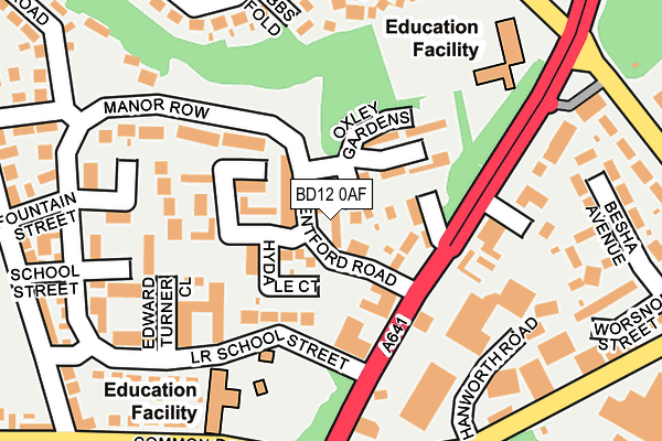 BD12 0AF map - OS OpenMap – Local (Ordnance Survey)