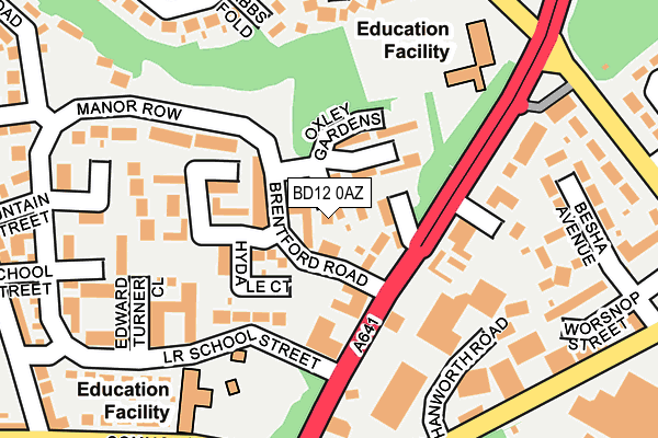 BD12 0AZ map - OS OpenMap – Local (Ordnance Survey)