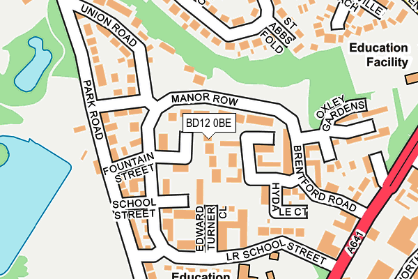 BD12 0BE map - OS OpenMap – Local (Ordnance Survey)