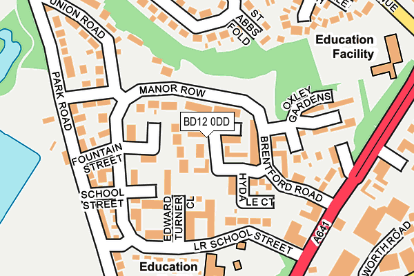 BD12 0DD map - OS OpenMap – Local (Ordnance Survey)