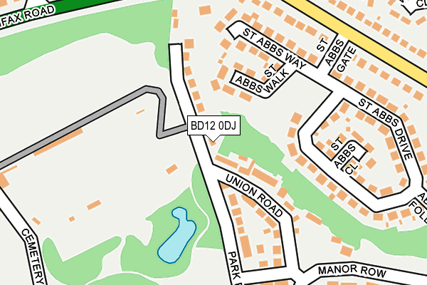 BD12 0DJ map - OS OpenMap – Local (Ordnance Survey)