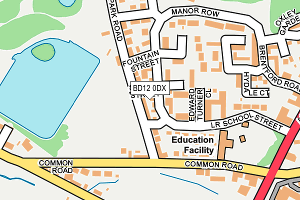 BD12 0DX map - OS OpenMap – Local (Ordnance Survey)