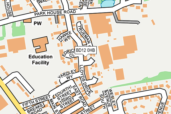 BD12 0HB map - OS OpenMap – Local (Ordnance Survey)