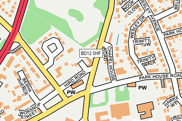 BD12 0HF map - OS OpenMap – Local (Ordnance Survey)
