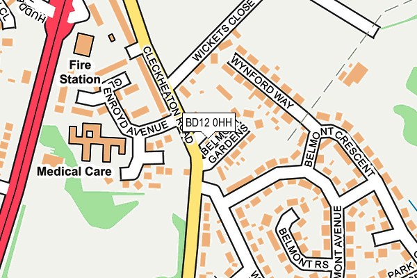 BD12 0HH map - OS OpenMap – Local (Ordnance Survey)