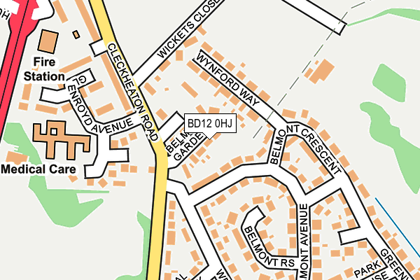 BD12 0HJ map - OS OpenMap – Local (Ordnance Survey)