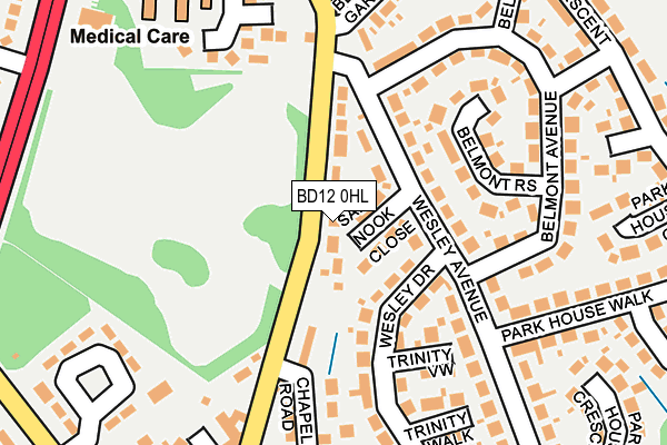 BD12 0HL map - OS OpenMap – Local (Ordnance Survey)