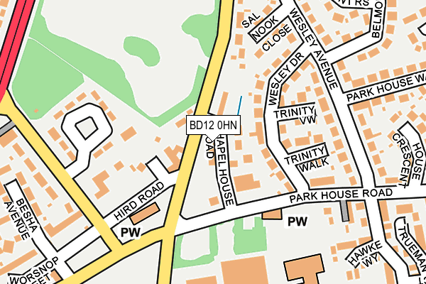 BD12 0HN map - OS OpenMap – Local (Ordnance Survey)