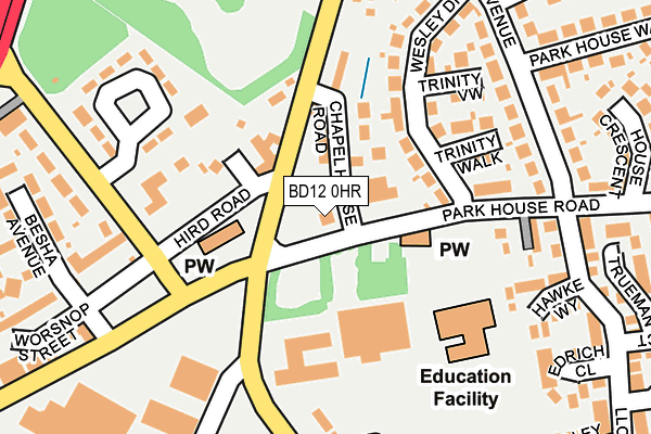 BD12 0HR map - OS OpenMap – Local (Ordnance Survey)