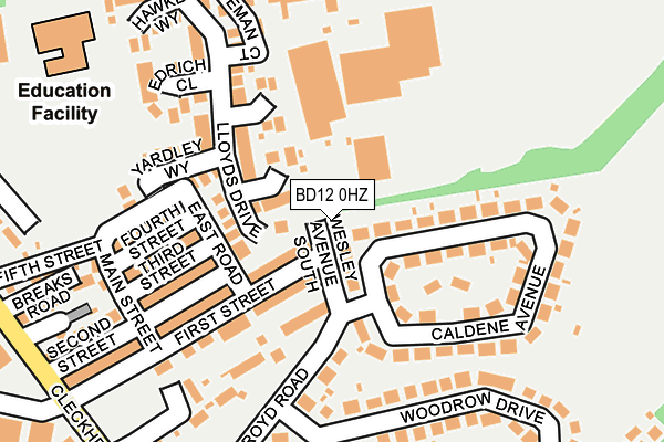 BD12 0HZ map - OS OpenMap – Local (Ordnance Survey)