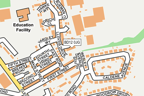 BD12 0JG map - OS OpenMap – Local (Ordnance Survey)