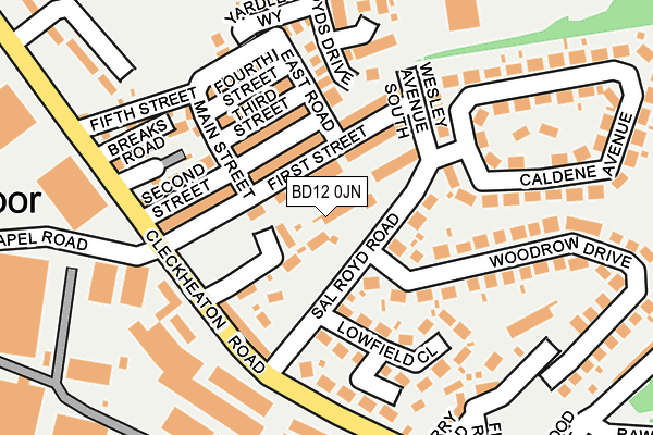 BD12 0JN map - OS OpenMap – Local (Ordnance Survey)
