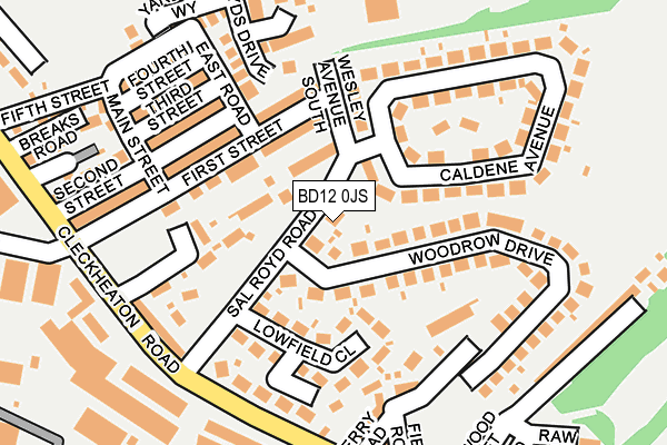 BD12 0JS map - OS OpenMap – Local (Ordnance Survey)