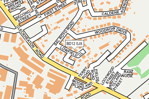 BD12 0JX map - OS OpenMap – Local (Ordnance Survey)