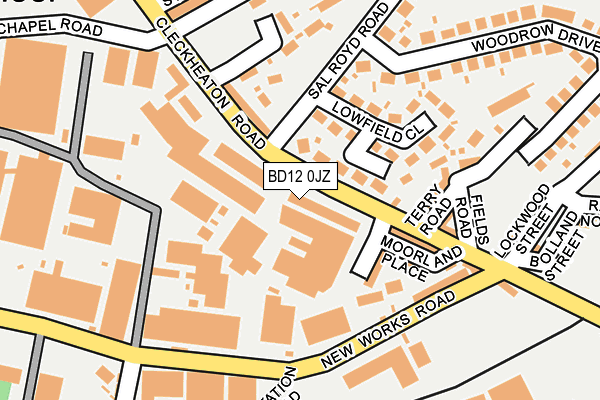 BD12 0JZ map - OS OpenMap – Local (Ordnance Survey)